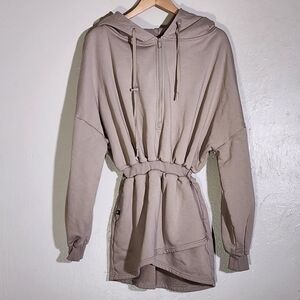 Popflex Tan Hooded Pullover with Drawstring Waist